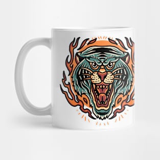 tiger and flames tattoo Mug